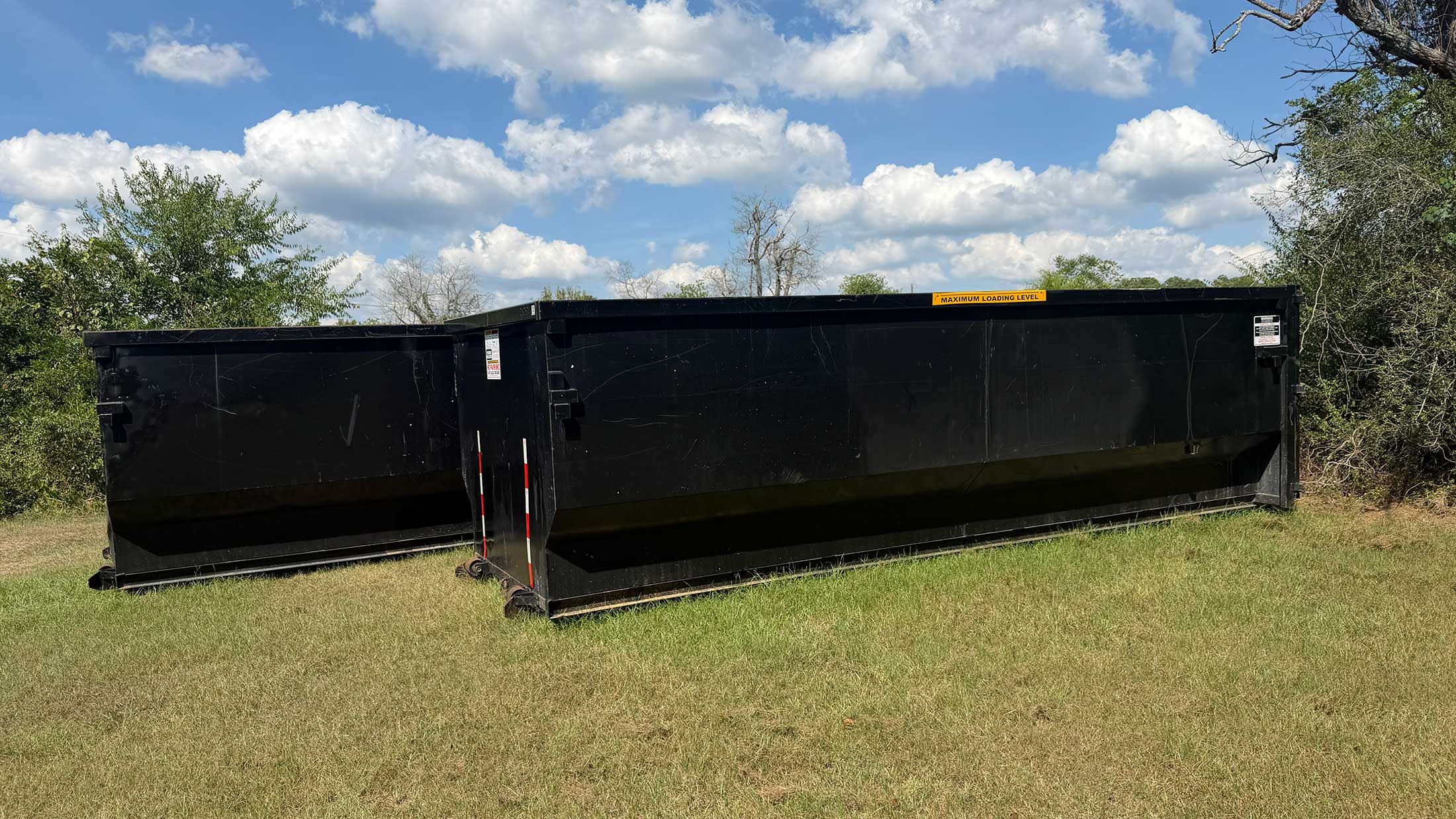 C3 Rentals roll-off dumpsters available for cleanup projects in Palestine, Texas
